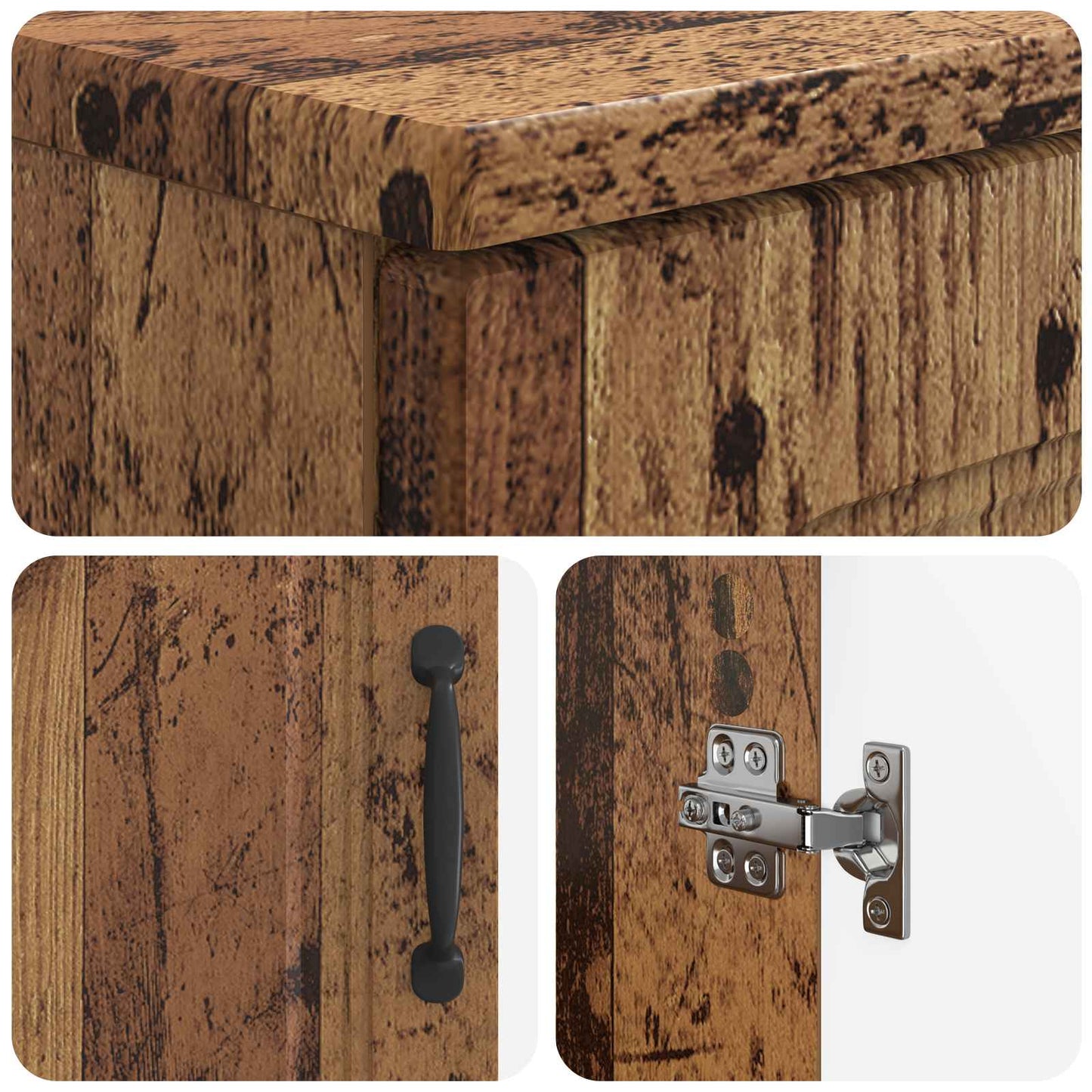 Badkamer wastafelkast UTRECHT Oud hout 59,5 x 31,5 x 59 cm