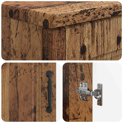 Badkamer wastafelkast UTRECHT Oud hout 59,5 x 31,5 x 59 cm