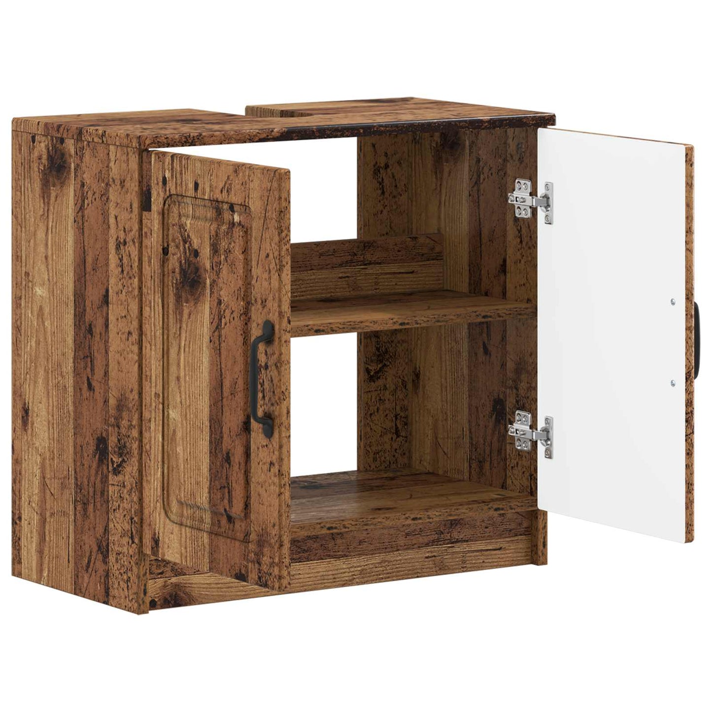 Badkamer wastafelkast UTRECHT Oud hout 59,5 x 31,5 x 59 cm