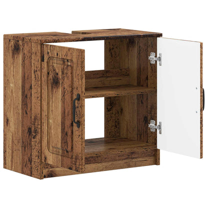 Badkamer wastafelkast UTRECHT Oud hout 59,5 x 31,5 x 59 cm