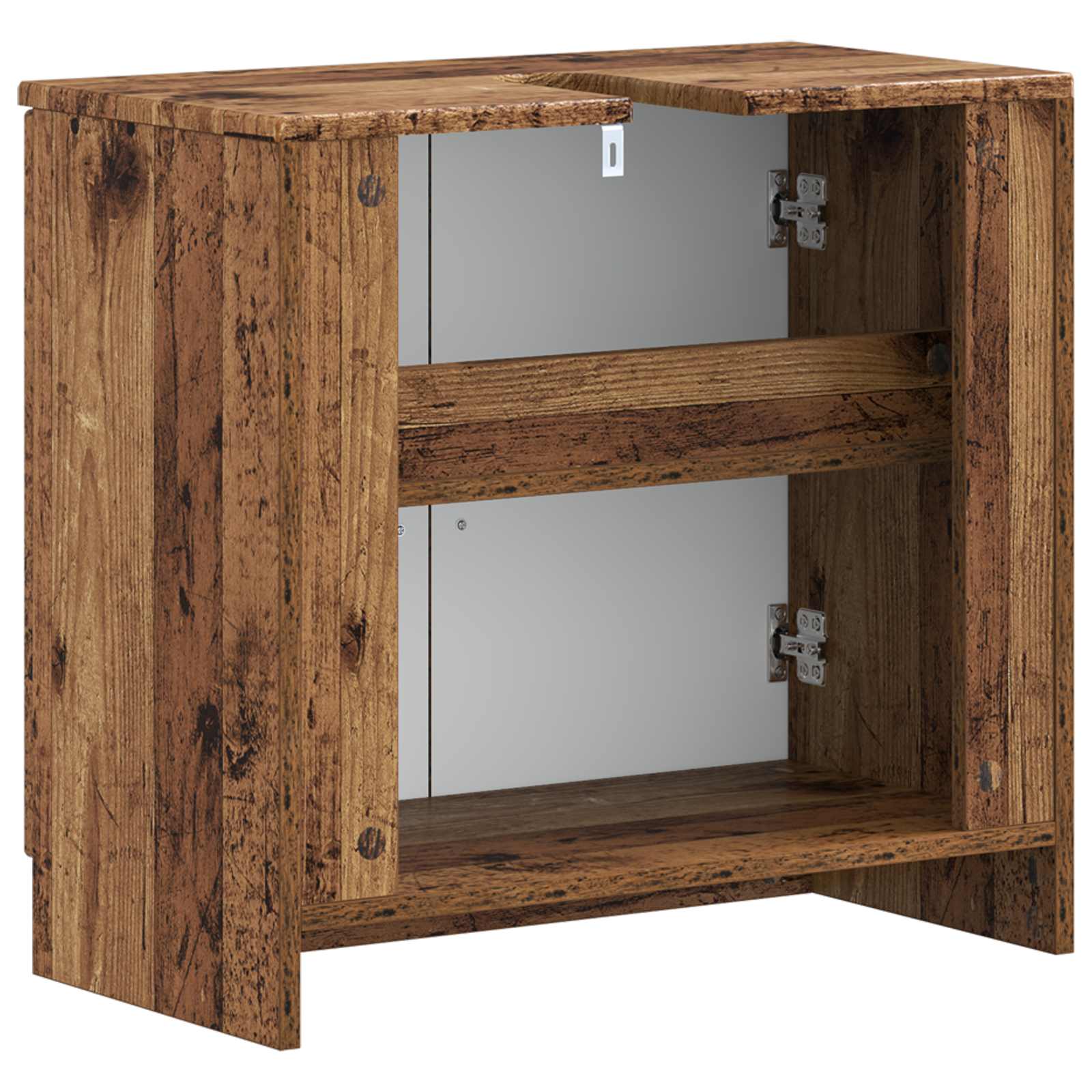 Badkamer wastafelkast UTRECHT Oud hout 59,5 x 31,5 x 59 cm