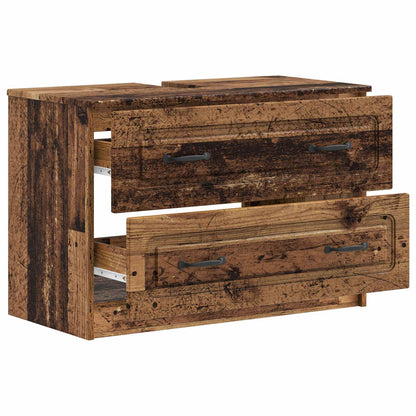 Badkamer wastafelkast UTRECHT Oud hout 82 x 41 x 56 cm
