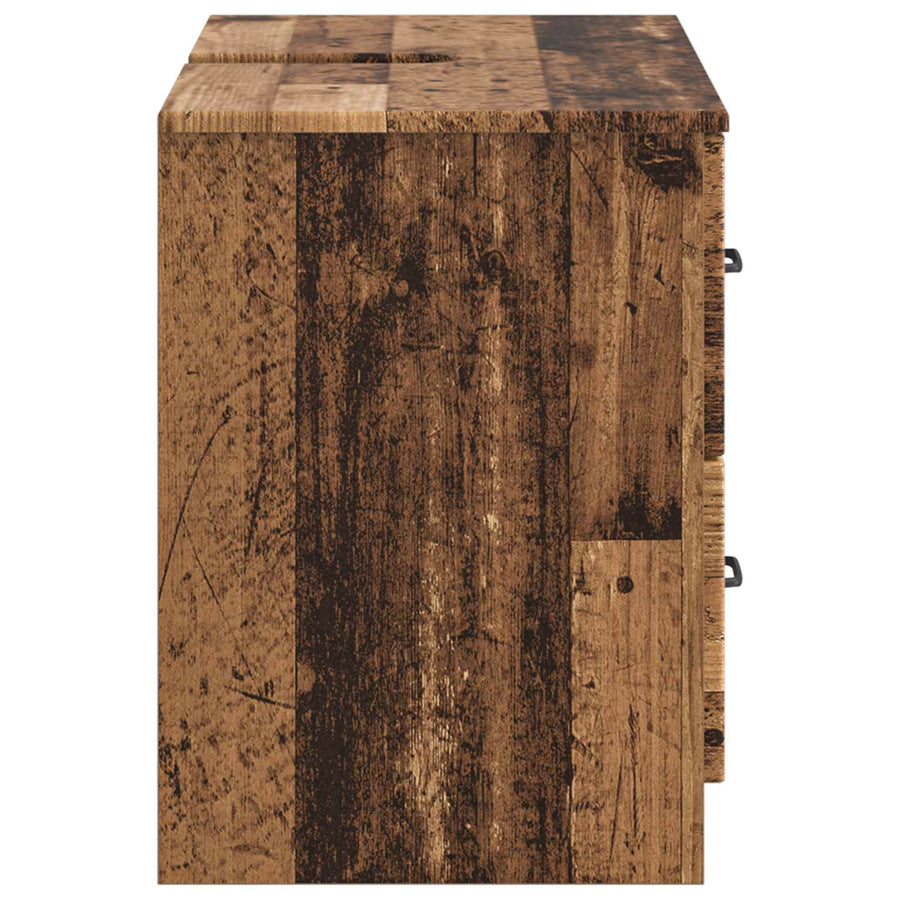 Badkamer wastafelkast UTRECHT Oud hout 82 x 41 x 56 cm