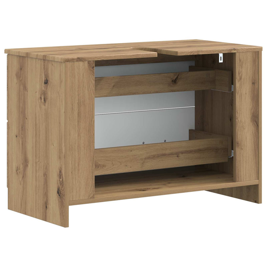 Badkamer wastafelkast UTRECHT Artisanaal eiken 82 x 41 x 56 cm