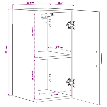 Badkamer wandkast UTRECHT Hoogglans Wit 30 x 31 x 59 cm