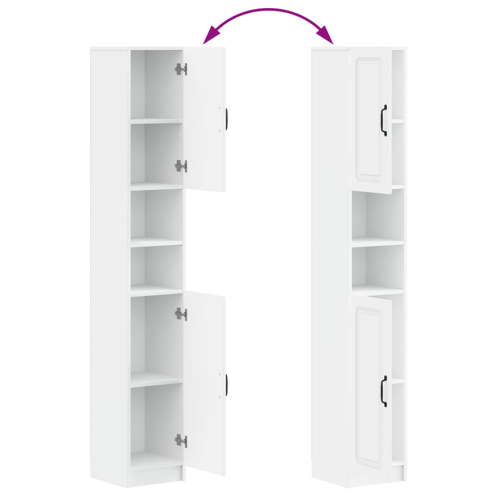 Badkamerkast met Open Plank UTRECHT Wit 30 x 31 x 187 cm