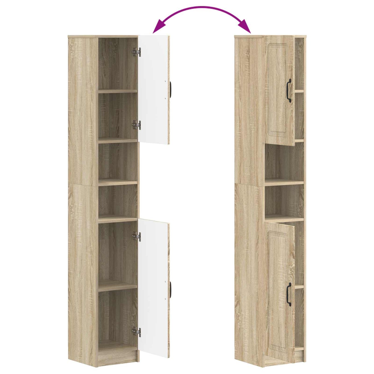Badkamerkast met Open Plank UTRECHT Sonoma Eiken