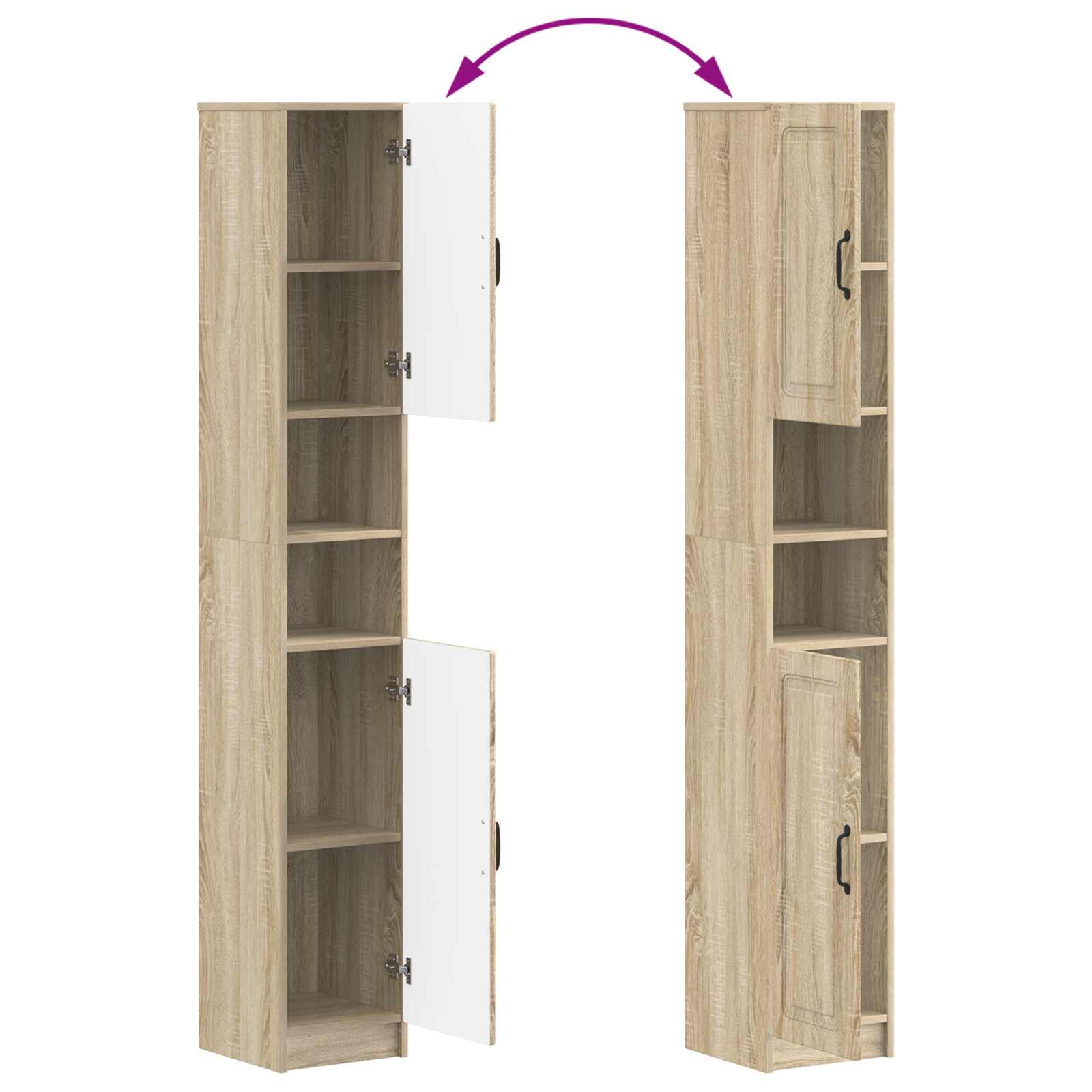 Badkamerkast met Open Plank UTRECHT Sonoma Eiken
