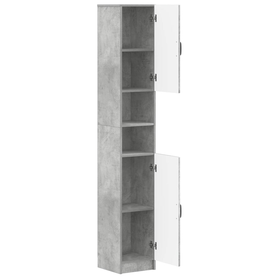 Badkamerkast met Open Plank UTRECHT Betongrijs 30 x 31 x 187 cm