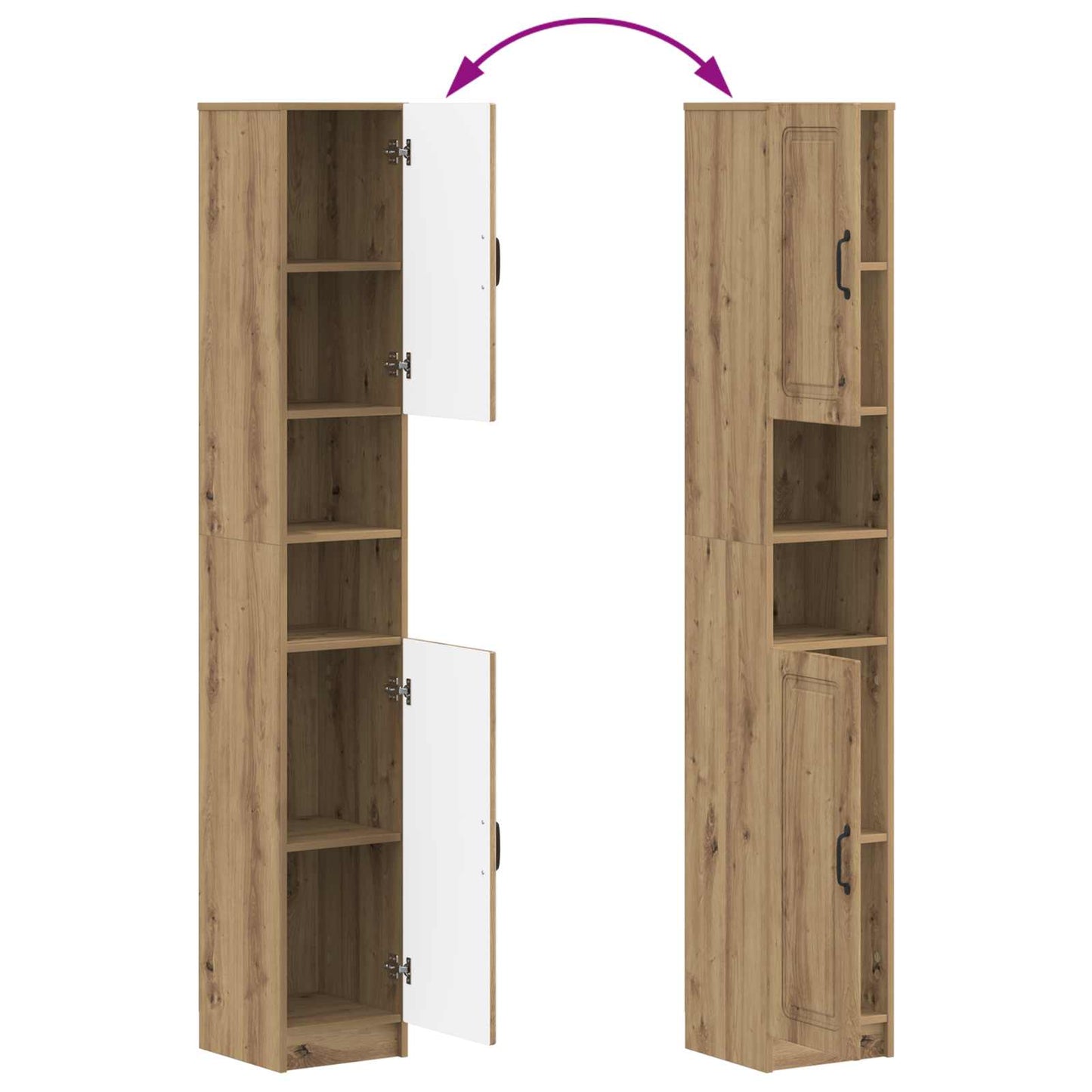 Badkamerkast met Open Plank UTRECHT Artisanaal eiken