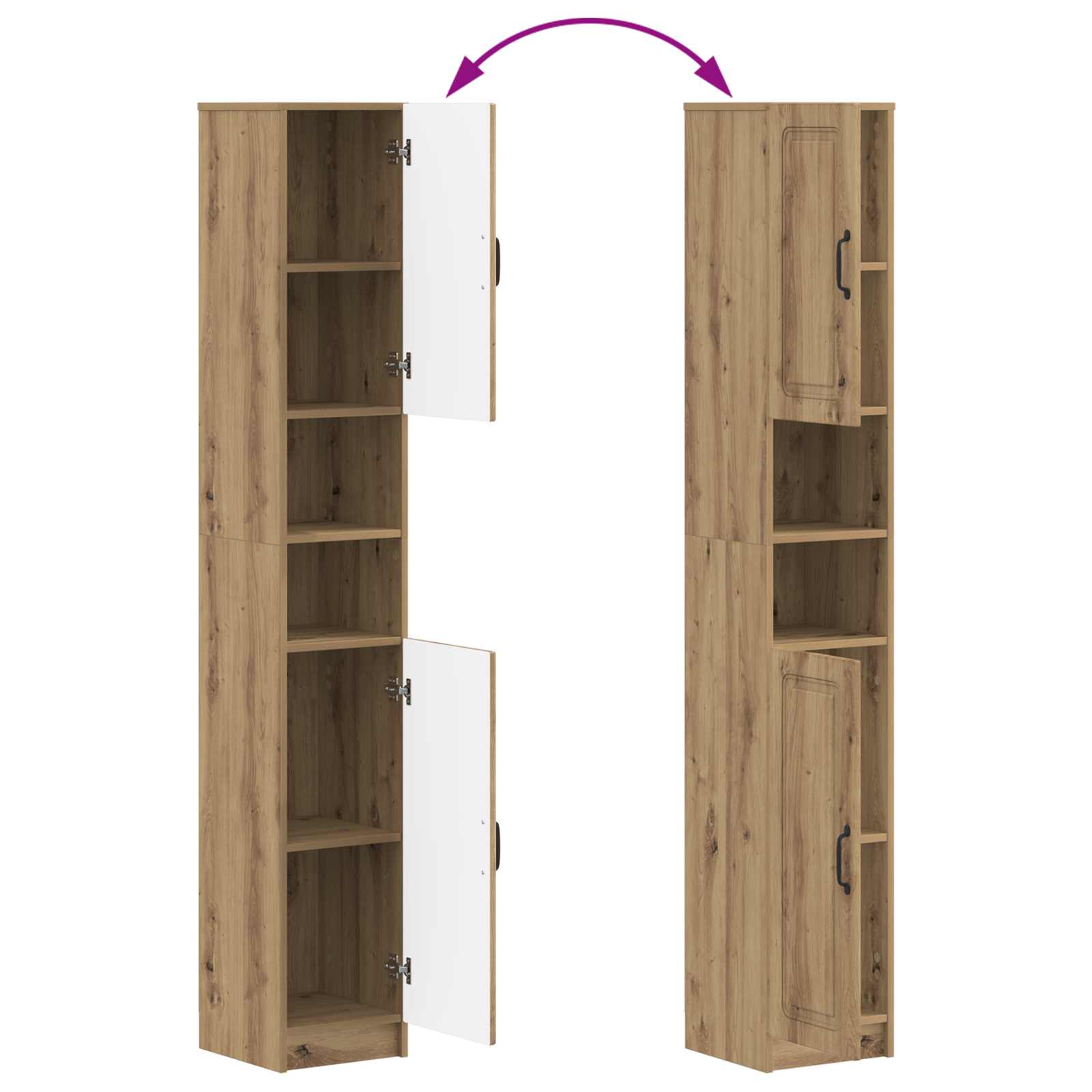 Badkamerkast met Open Plank UTRECHT Artisanaal eiken
