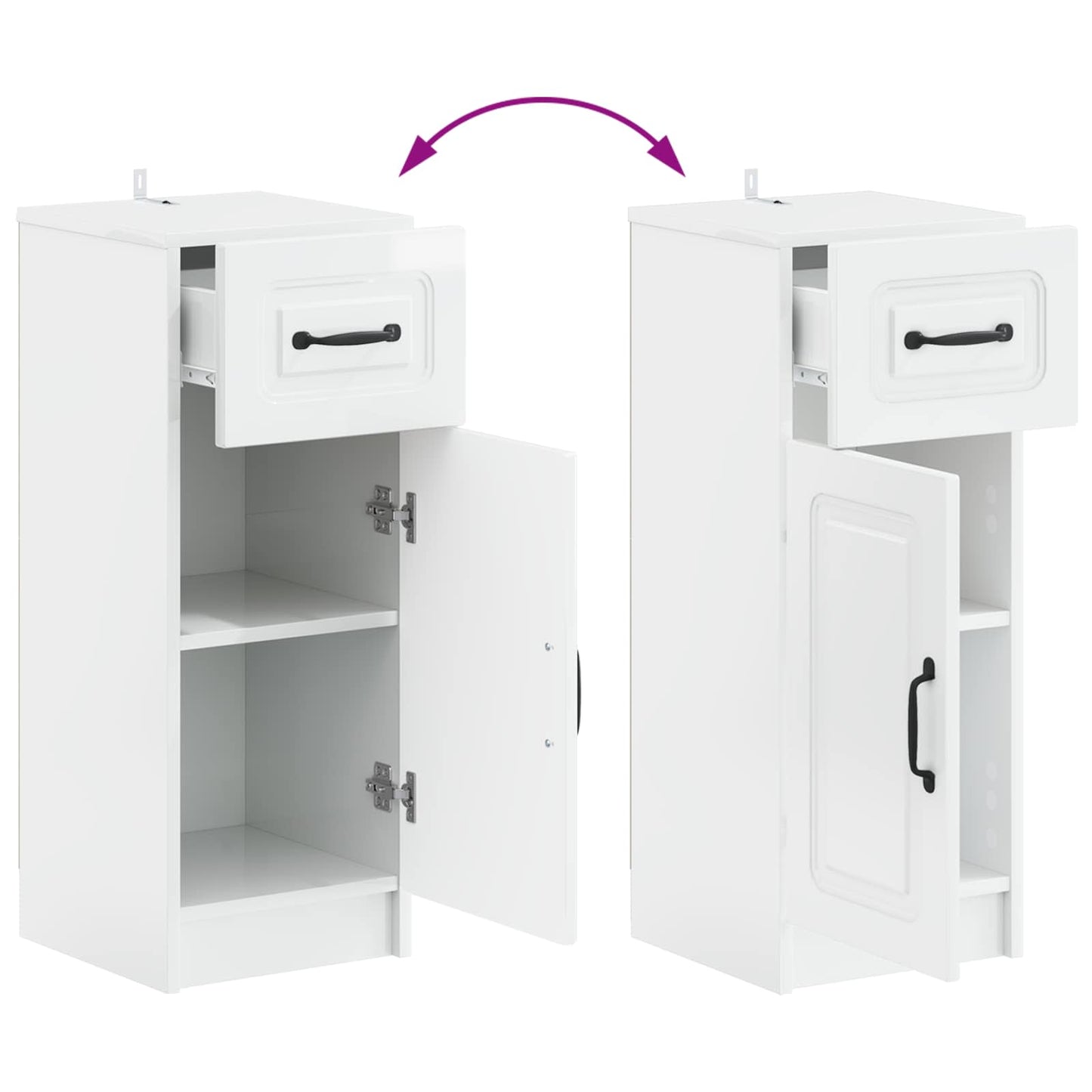Badkamer Opbergkast UTRECHT Hoogglans Wit 30 x 31 x 77 cm
