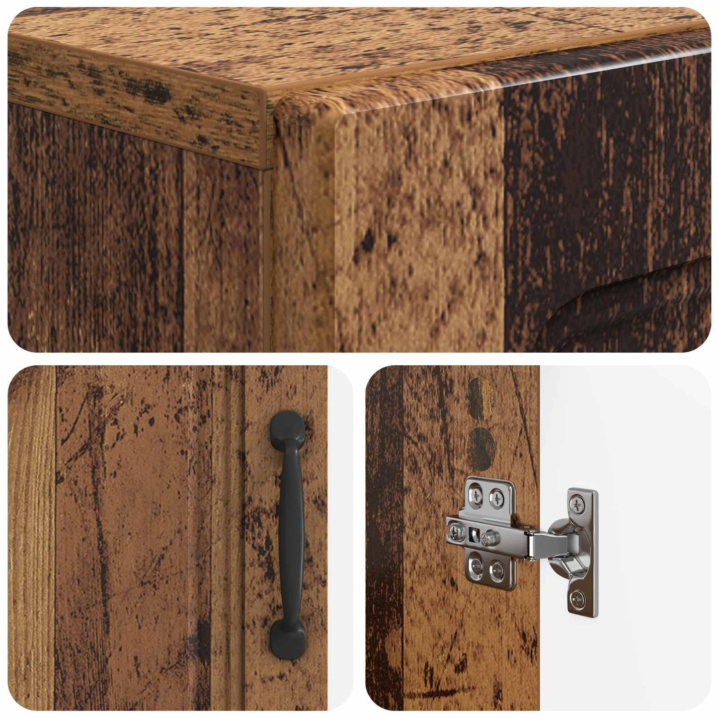 Badkamer Opbergkast UTRECHT Oud hout 30 x 31 x 77 cm