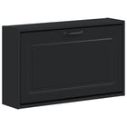 Wandgemonteerde schoenkast UTRECHT 71x17x43 cm bewerkt hout mat zwart