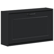 Wandgemonteerde schoenkast UTRECHT 71x17x43 cm bewerkt hout mat zwart