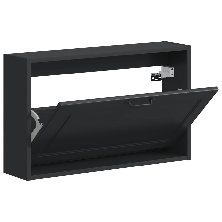 Wandgemonteerde Schoenkast UTRECHT 71 x 17 x 43 cm Bewerkt hout