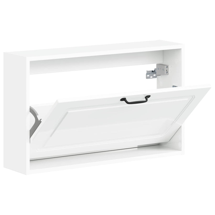 Wandgemonteerde Schoenkast UTRECHT 71 x 17 x 43 cm Bewerkt hout