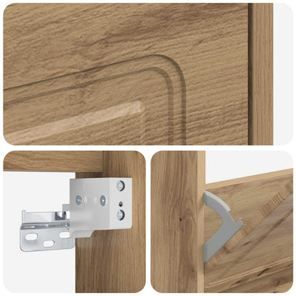 Wandgemonteerde Schoenkast UTRECHT 71 x 17 x 43 cm Bewerkt hout