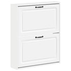 Wandgemonteerde schoenkast UTRECHT 71x17x86 cm wit bewerkt hout