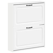 Wandgemonteerde schoenkast UTRECHT 71x17x86 cm wit bewerkt hout