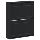 Wandgemonteerde schoenkast 71x17x86 cm zwart bewerkt hout