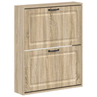 Schoenenkast wandmontage 71x17x86 cm bewerkt hout sonoma eiken
