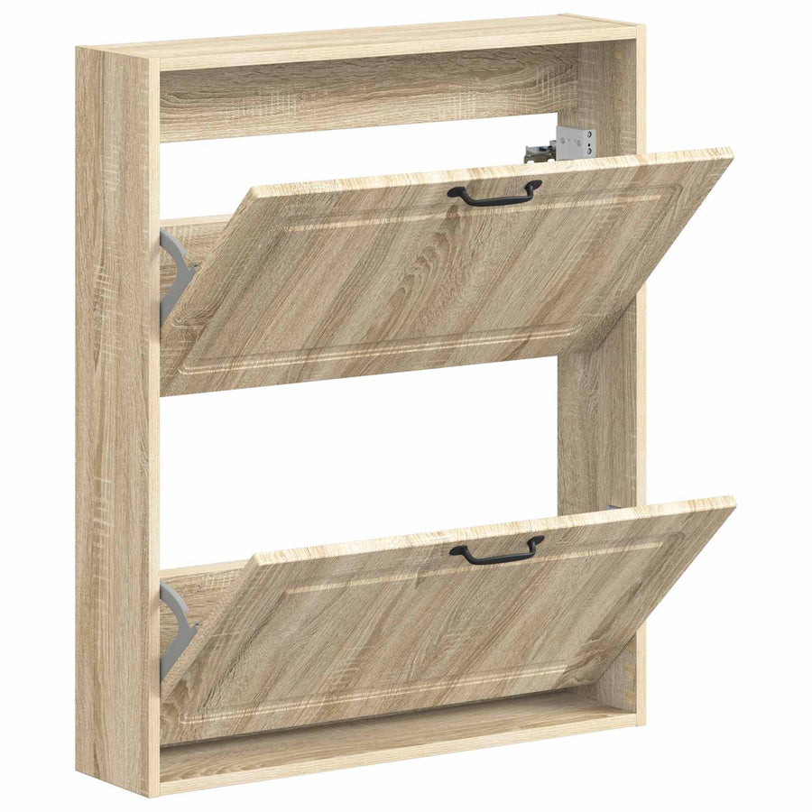 Wandgemonteerde Schoenkast UTRECHT 71 x 17 x 86 cm Bewerkt hout