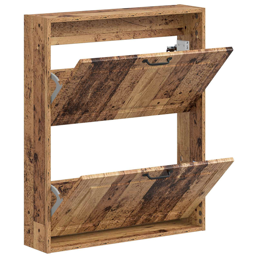 Wandgemonteerde Schoenkast UTRECHT 71 x 17 x 86 cm Bewerkt hout