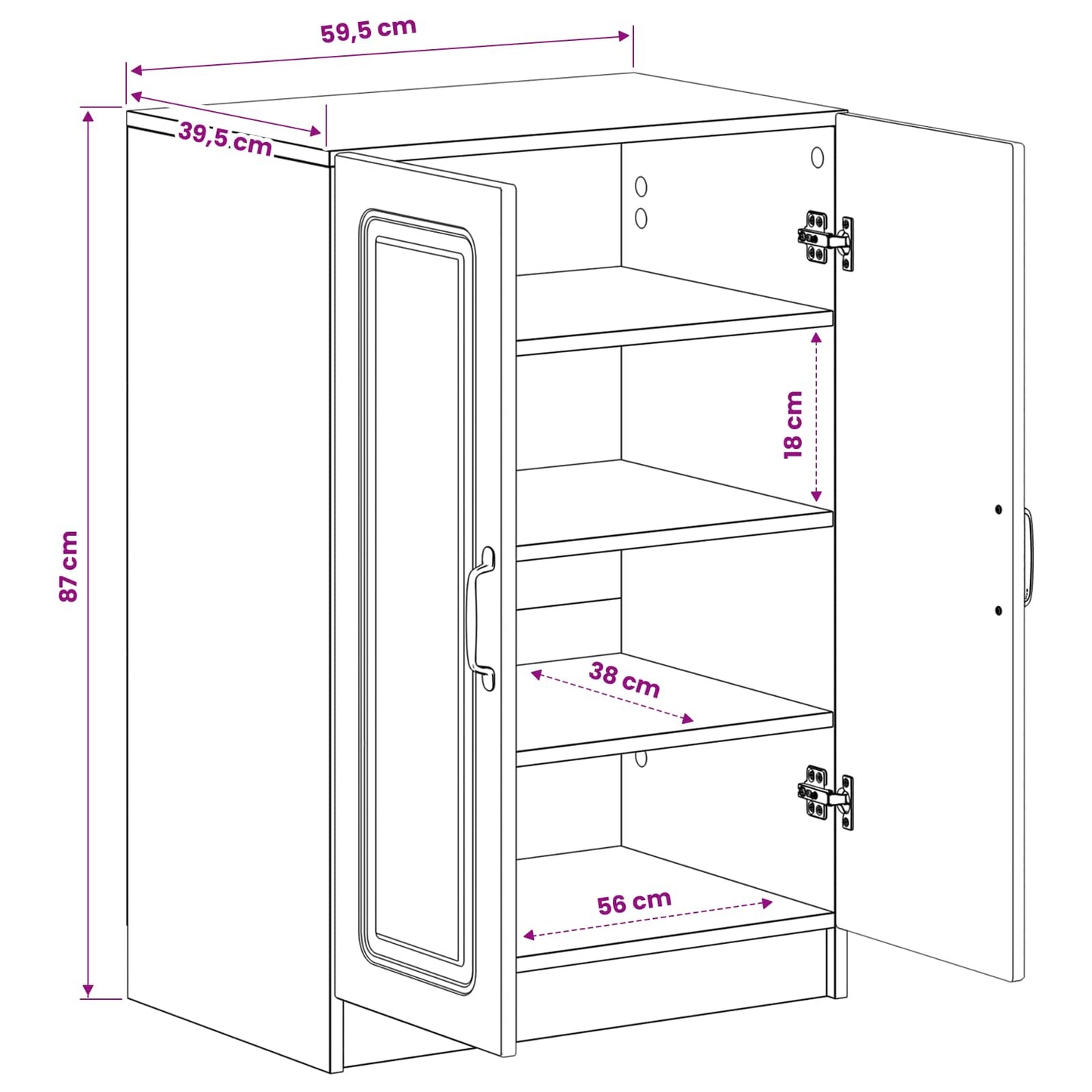 Schoenenkast UTRECHT 59,5 x 39,5 x 87 cm Bewerkt hout Zwart