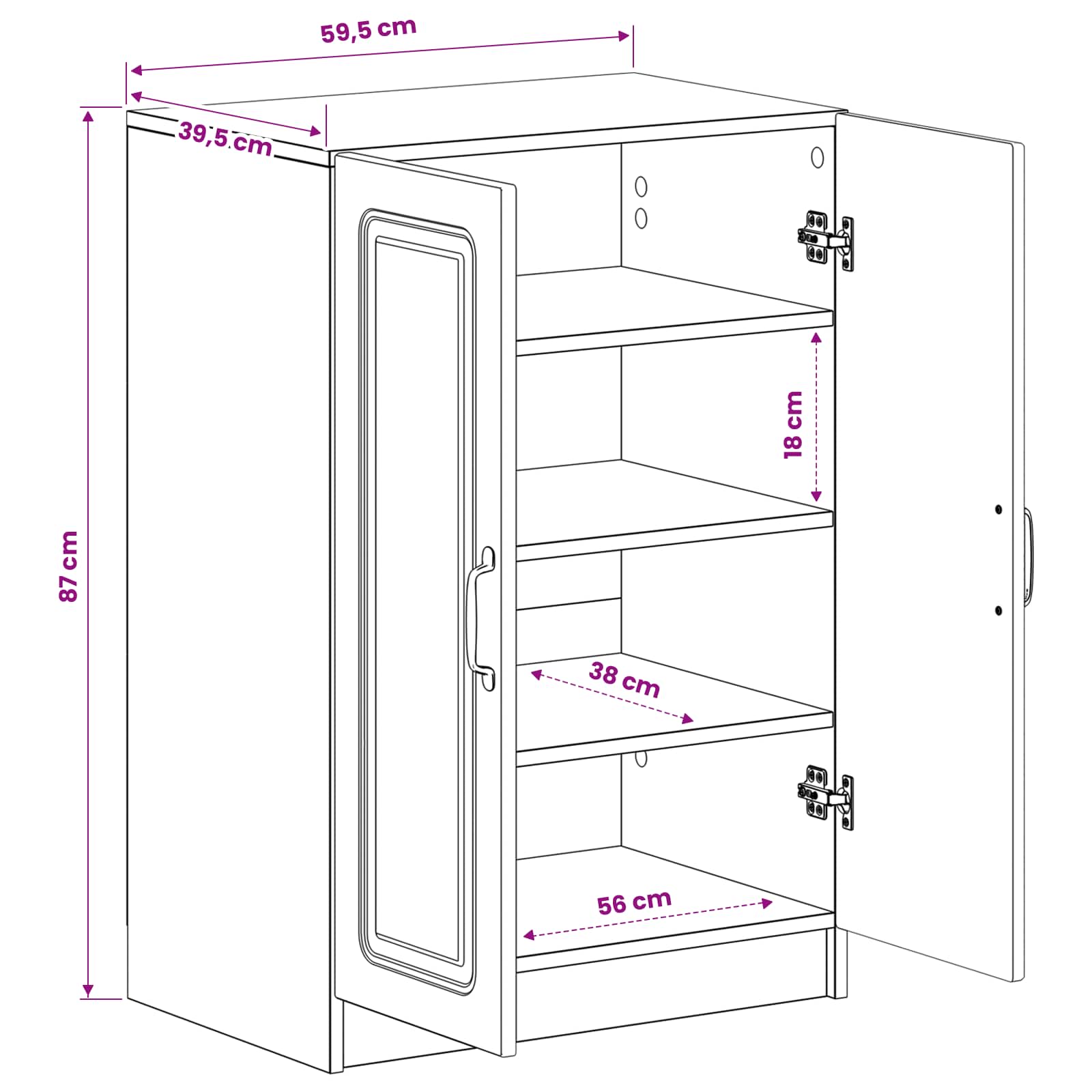 Schoenenkast UTRECHT 59,5 x 39,5 x 87 cm Bewerkt hout Zwart