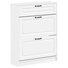Schoenenkast Utrecht 78x24x100 cm wit bewerkt hout
