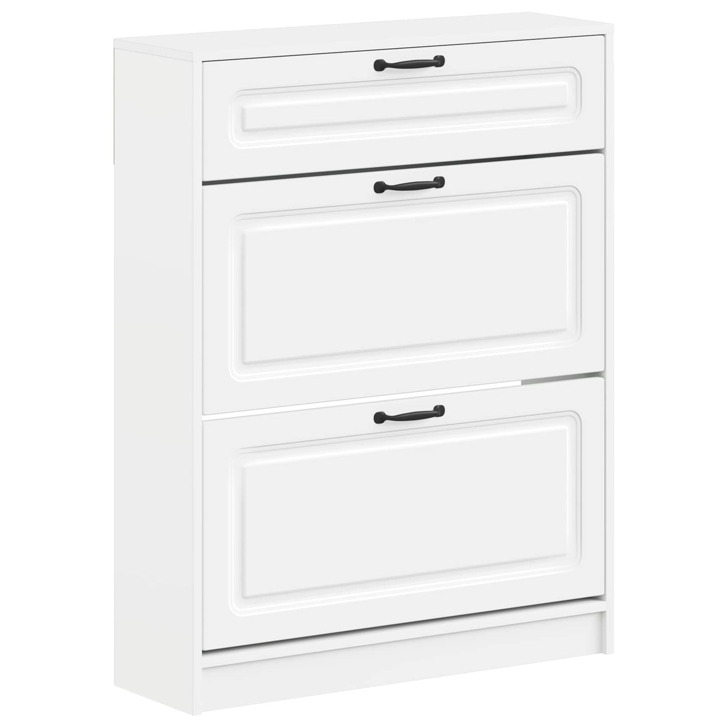 Schoenenkast UTRECHT 78 x 24 x 100 cm Bewerkt hout Wit