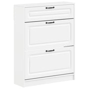 Schoenenkast Utrecht 78x24x100 cm wit bewerkt hout
