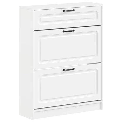 Schoenenkast UTRECHT 78 x 24 x 100 cm Bewerkt hout Wit