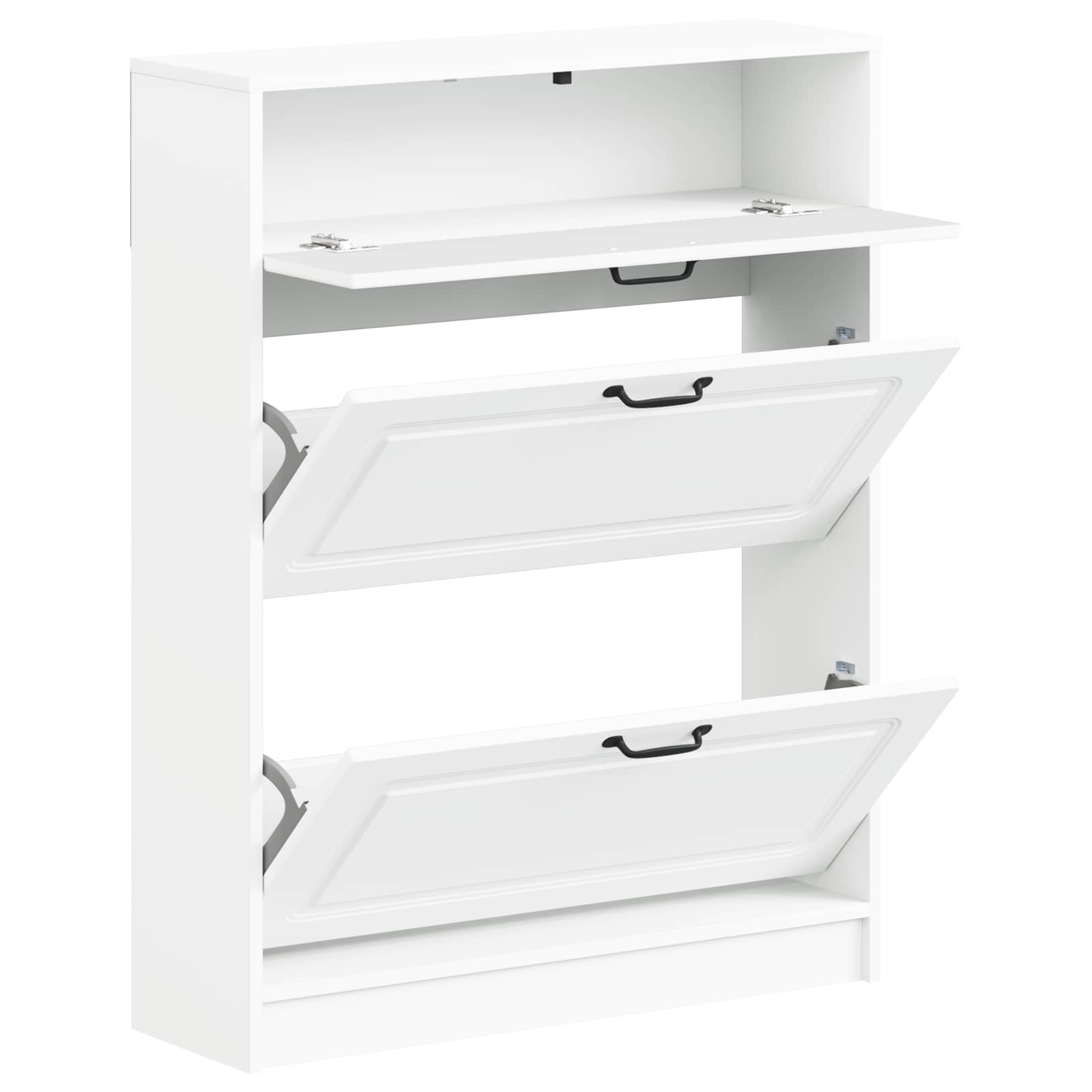 Schoenenkast UTRECHT 78 x 24 x 100 cm Bewerkt hout Wit