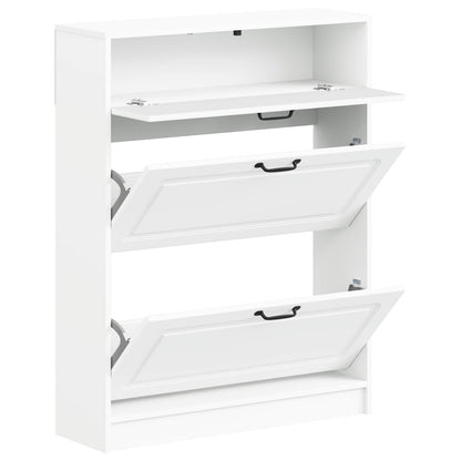 Schoenenkast UTRECHT 78 x 24 x 100 cm Bewerkt hout Wit