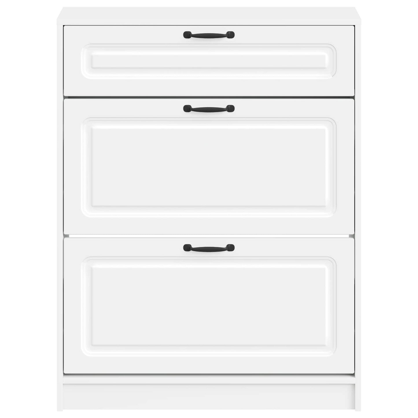 Schoenenkast UTRECHT 78 x 24 x 100 cm Bewerkt hout Wit