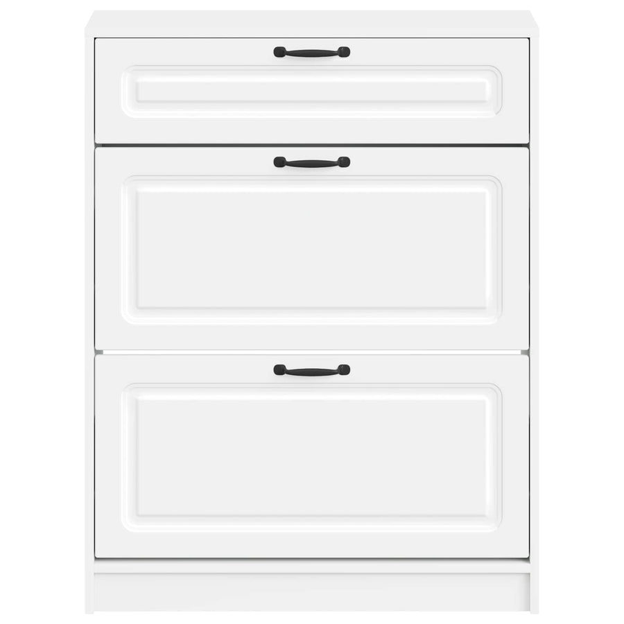 Schoenenkast UTRECHT 78 x 24 x 100 cm Bewerkt hout Wit