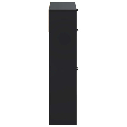 Schoenenkast UTRECHT 78 x 24 x 100 cm Bewerkt hout Zwart