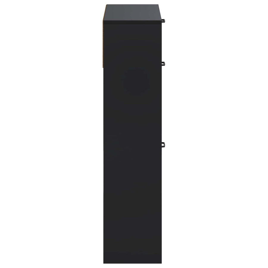 Schoenenkast UTRECHT 78 x 24 x 100 cm Bewerkt hout Zwart