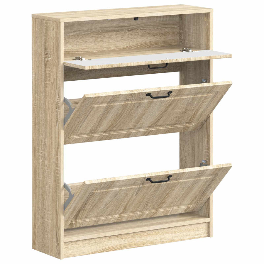 Schoenenkast UTRECHT 78 x 24 x 100 cm Bewerkt hout Sonoma Eiken