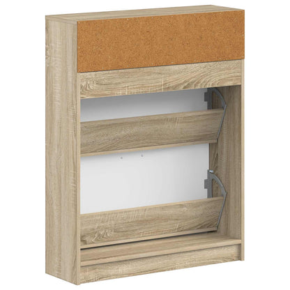 Schoenenkast UTRECHT 78 x 24 x 100 cm Bewerkt hout Sonoma Eiken