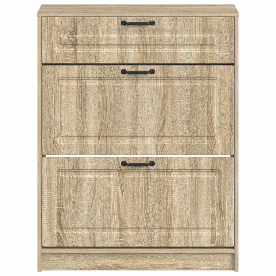 Schoenenkast UTRECHT 78 x 24 x 100 cm Bewerkt hout Sonoma Eiken