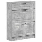 Schoenenkast UTRECHT 78 x 24 x 100 cm Bewerkt hout Betongrijs