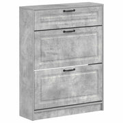 Schoenenkast Utrecht 78x24x100 cm bewerkt hout betongrijs