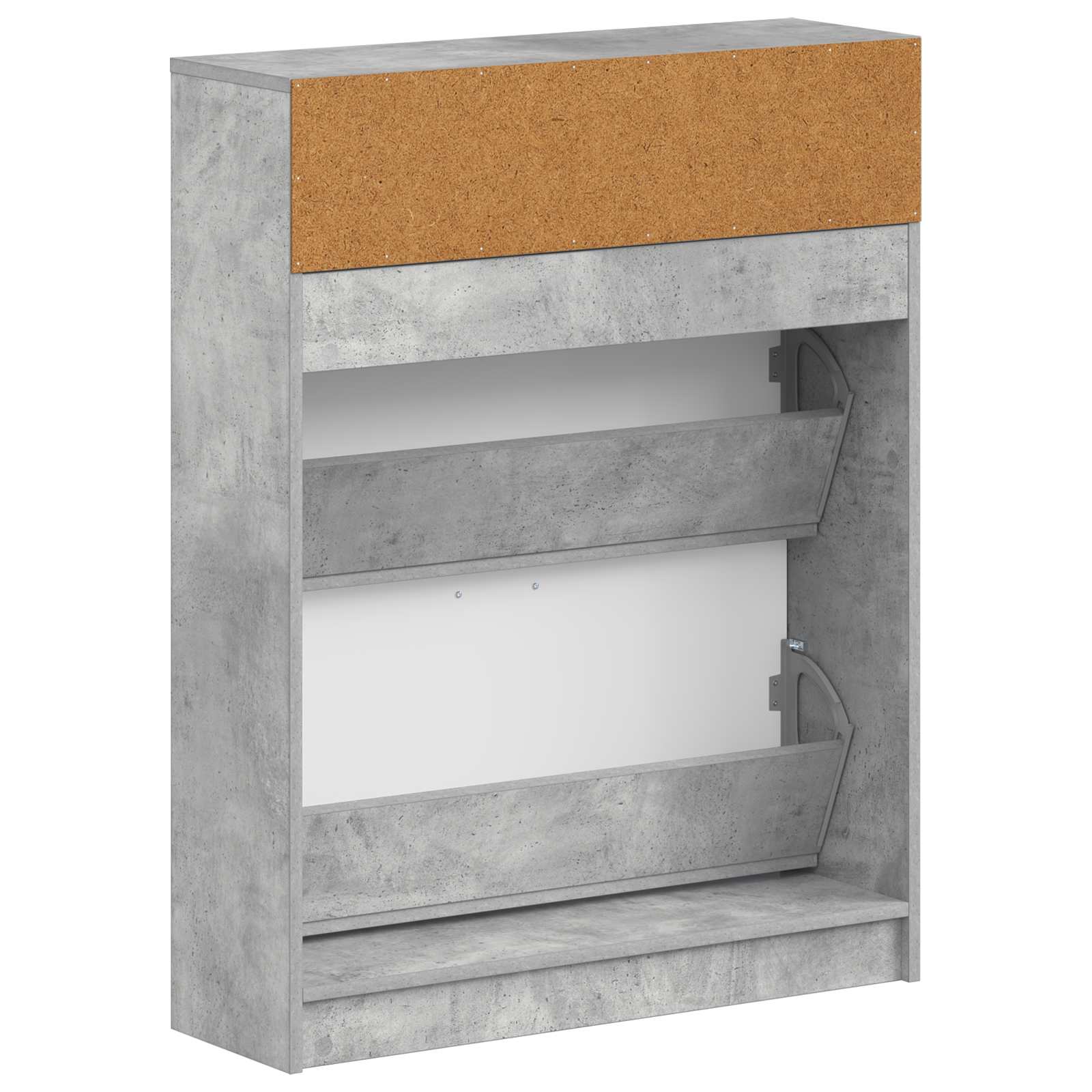 Schoenenkast UTRECHT 78 x 24 x 100 cm Bewerkt hout Betongrijs