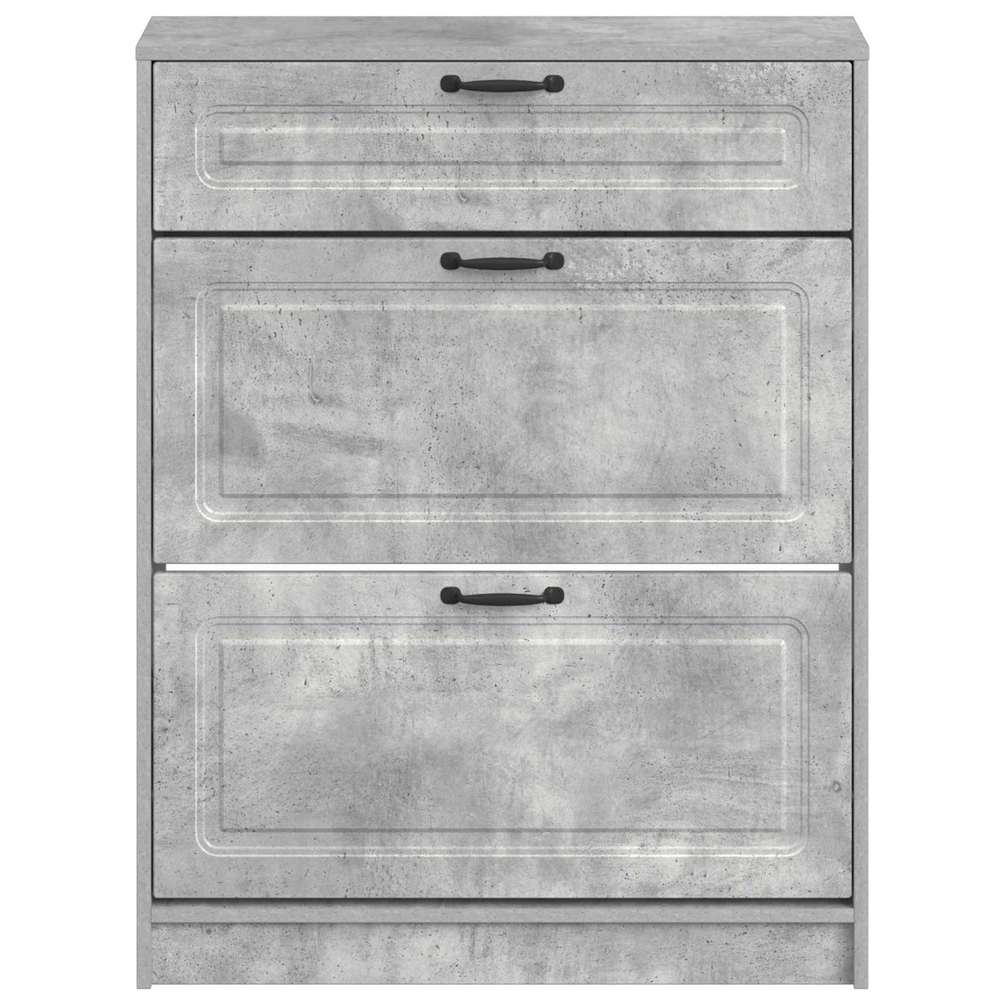 Schoenenkast UTRECHT 78 x 24 x 100 cm Bewerkt hout Betongrijs