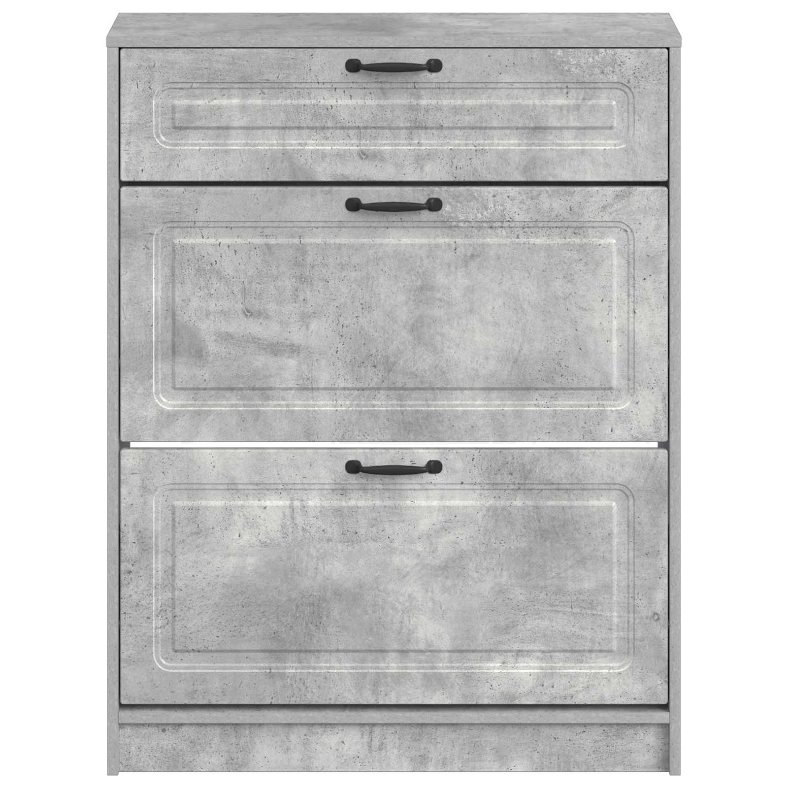 Schoenenkast UTRECHT 78 x 24 x 100 cm Bewerkt hout Betongrijs
