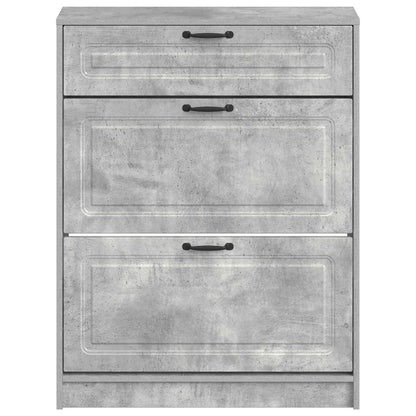 Schoenenkast UTRECHT 78 x 24 x 100 cm Bewerkt hout Betongrijs