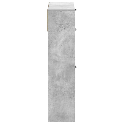 Schoenenkast UTRECHT 78 x 24 x 100 cm Bewerkt hout Betongrijs